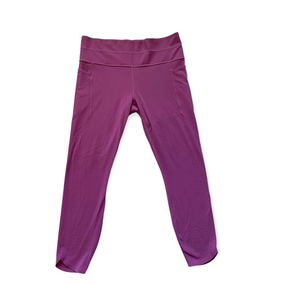Athleta Pants - Athleta Women Chakra 7/8 Tight Leggings Powervita Laser Cut Sz Large Pink Soft